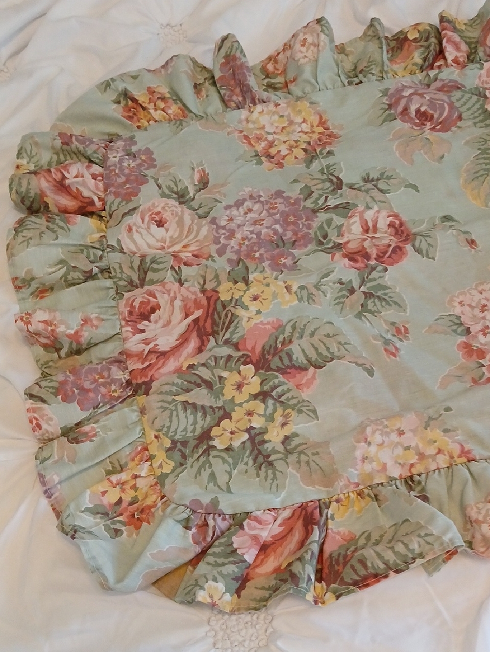 VTG King Pillow Sham Floral Ruffle JP Stevens 1988 Made In USA Pillowcase - Picture 2 of 9